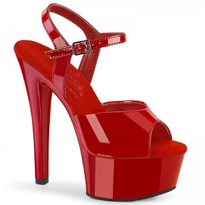 Pleaser Gleam-609 Women's Platform Heels Sandals Red | NZ HEMDWS