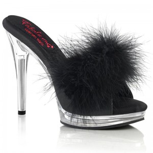 Pleaser Glory-501F-8 Women's Slides Black / Clear | NZ DFIQTJ