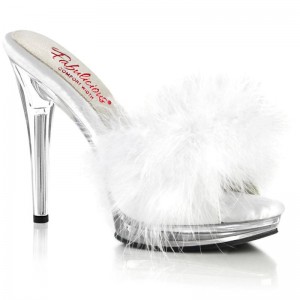 Pleaser Glory-501F-8 Women's Slides White / Clear | NZ ESTZPM