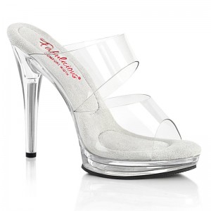 Pleaser Glory-502 Women's Platform Slides Clear | NZ UJPKIA