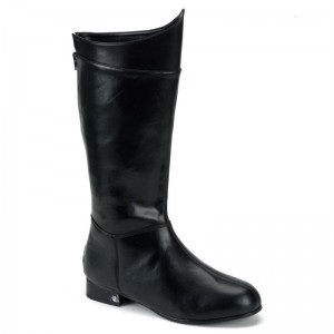 Pleaser Hero-100 Vegan Leather Men's Knee-high Boots Black | NZ EWOCTD