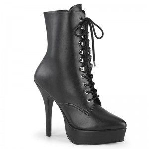 Pleaser Indulge-1020 Vegan Leather Women's Heels Boots Black | NZ OYJIQN