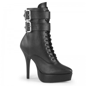 Pleaser Indulge-1026 Vegan Leather Women's Heels Boots Black | NZ PTLMKW