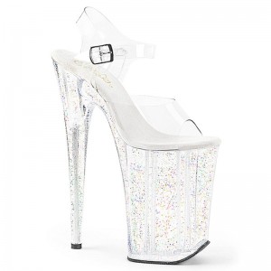 Pleaser Infinity-908MG Women's Platform Heels Sandals Clear | NZ USAYXP