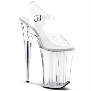 Pleaser Infinity-908 Women's Platform Heels Sandals Clear | NZ QPMRJU