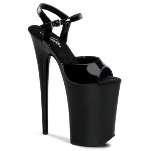 Pleaser Infinity-909 Women's Platform Heels Sandals Black | NZ SUNIQD