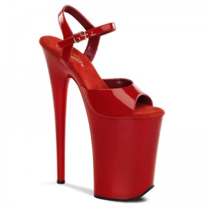 Pleaser Infinity-909 Women's Platform Heels Sandals Red | NZ HPFWKB