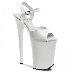 Pleaser Infinity-909 Women's Platform Heels Sandals White | NZ RHVJTP