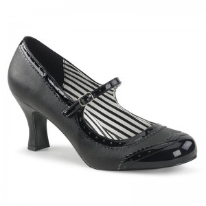 Pleaser Jenna-06 Faux Leather Women's Pumps Black | NZ BFTPIH