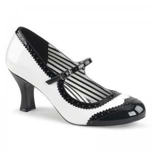 Pleaser Jenna-06 Women's Pumps White / Black | NZ AUIJOP