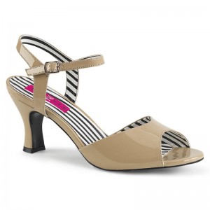 Pleaser Jenna-09 Women's Heels Sandals Beige | NZ MWDOKJ