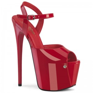 Pleaser Jubilant-09 Women's Platform Heels Sandals Red | NZ YKOFLT