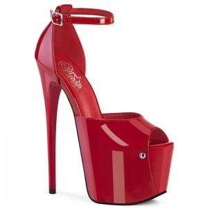 Pleaser Jubilant-15 Women's Platform Heels Sandals Red | NZ WHBZXS