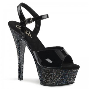 Pleaser Kiss-209MG Women's Platform Heels Sandals Black | NZ BAPLWO