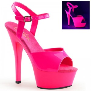 Pleaser Kiss-209UV Women's Platform Heels Sandals Pink | NZ ESPNOV