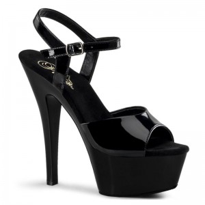 Pleaser Kiss-209 Women's Platform Heels Sandals Black | NZ GSEIVM