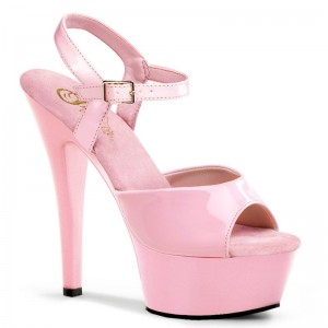 Pleaser Kiss-209 Women's Platform Heels Sandals Pink | NZ FOEKWU