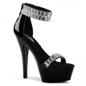 Pleaser Kiss-269RS Women's Platform Heels Sandals Black | NZ KBVDOX