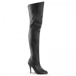 Pleaser Legend-8868 Leather Women's Thigh High Boots Black | NZ OYIMVH