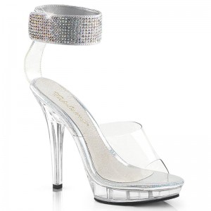 Pleaser Lip-142 Women's Heels Sandals Clear | NZ FYSMIV