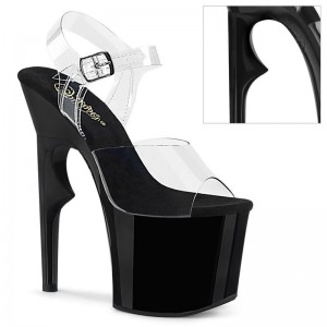 Pleaser Lovethorn-708 Women's Platform Heels Sandals Black / Clear | NZ UQFCVZ