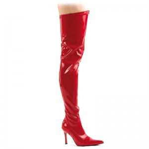 Pleaser Lust-3000 Women's Thigh High Boots Red | NZ ADMQIB