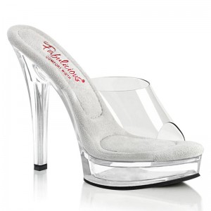 Pleaser Majesty-501 Women's Platform Slides Clear | NZ INGETX