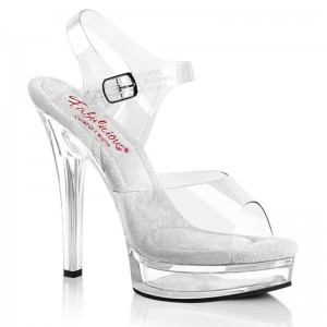 Pleaser Majesty-508 Women's Platform Heels Sandals Clear | NZ RPQXNY