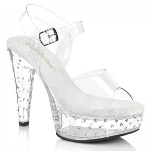 Pleaser Martini-508SDT Women's Platform Heels Sandals Clear | NZ MVZCYN