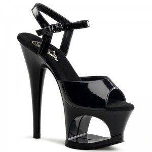 Pleaser Moon-709 Women's Platform Heels Sandals Black | NZ UITLQK