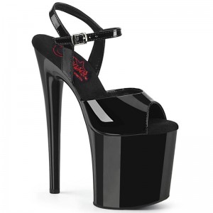 Pleaser Naughty-809 Women's Platform Heels Sandals Black | NZ ENWDYF