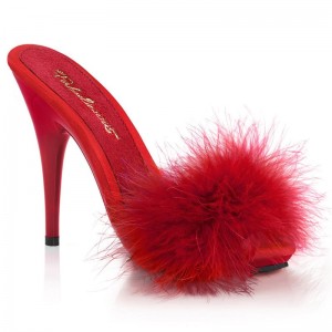 Pleaser Poise-501F Women's Platform Slides Red | NZ LSUWPO