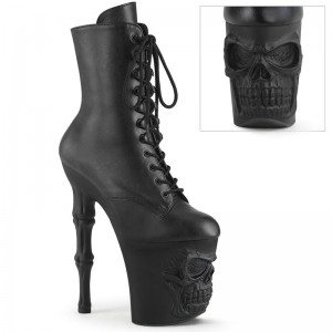 Pleaser Rapture-1020 Vegan Leather Women's Heels Boots Black | NZ YEOKCI