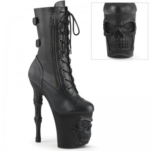 Pleaser Rapture-1047 Vegan Leather Women's Heels Boots Black | NZ LJVYAN