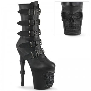 Pleaser Rapture-1052BK Vegan Leather Women's Heels Boots Black | NZ FGLYOA