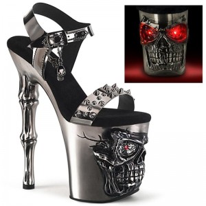 Pleaser Rapture-812-LT Women's Platform Heels Sandals Grey | NZ EPKTGR