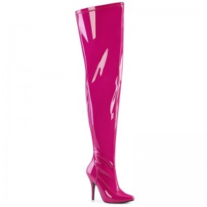 Pleaser Seduce-3000WC Women's Thigh High Boots Pink | NZ GMPXTF