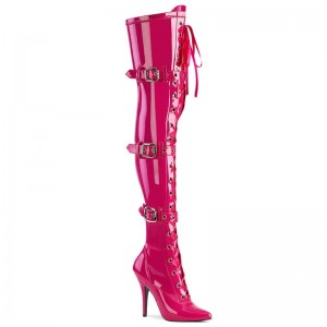 Pleaser Seduce-3028 Women's Thigh High Boots Pink | NZ OBNMRC