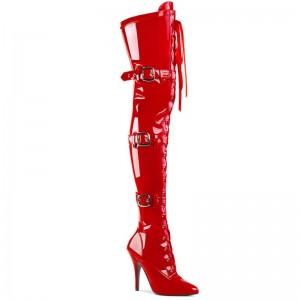 Pleaser Seduce-3028 Women's Thigh High Boots Red | NZ XOPIKJ