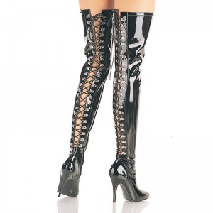 Pleaser Seduce-3063 Women's Thigh High Boots Black | NZ VBAXIQ