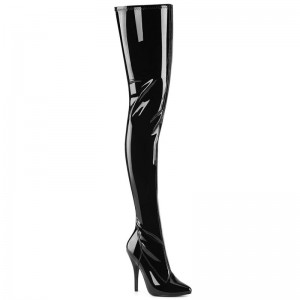 Pleaser Seduce-4000 Women's Thigh High Boots Black | NZ ILPQJX