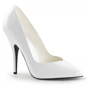 Pleaser Seduce-420V Women's Pumps White | NZ QGKXNR