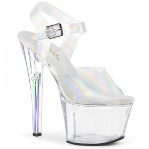 Pleaser Sky-308N-RBH Women's Platform Heels Sandals Clear | NZ VDTRGH