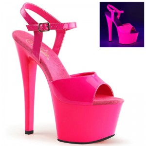 Pleaser Sky-309UV Women's Platform Heels Sandals Pink | NZ JBHMGP