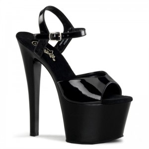 Pleaser Sky-309 Women's Platform Heels Sandals Black | NZ CHKMGW