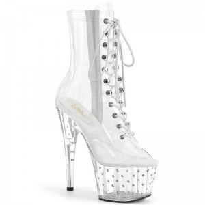 Pleaser Stardust-1021C-7 Women's Heels Boots Clear | NZ EDUGNL