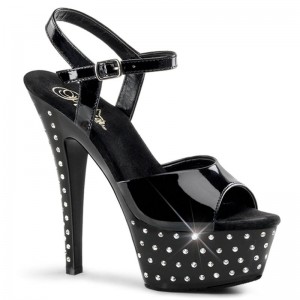 Pleaser Stardust-609 Women's Platform Heels Sandals Black | NZ VSPGLN