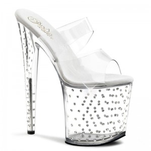 Pleaser Stardust-802 Women's Platform Slides Clear | NZ FGZPSQ