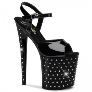 Pleaser Stardust-809 Women's Platform Heels Sandals Black | NZ MNEPCA