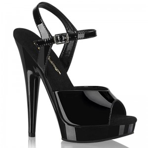 Pleaser Sultry-609 Women's Platform Heels Sandals Black | NZ LCHWUM